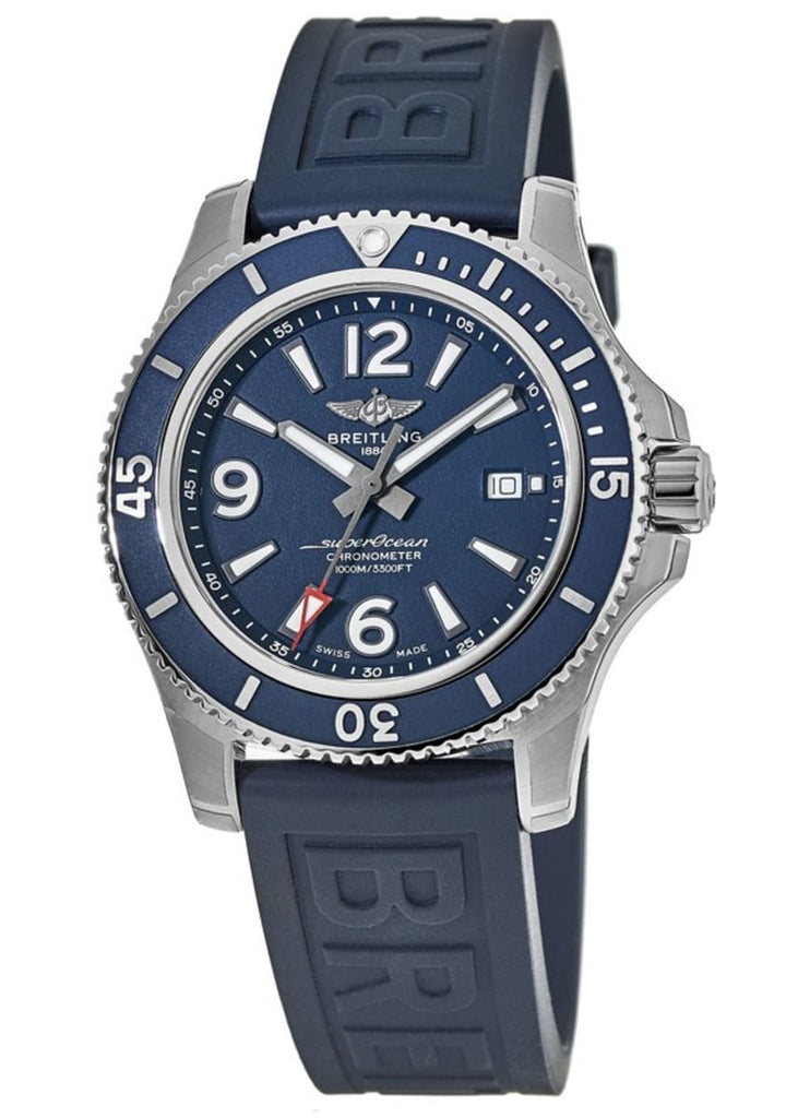 Breitling Superocean 44mm Automatic Blue Dial Blue Rubber Strap Watch for Men - A17367D81C1S2 Buy Now By Breitling