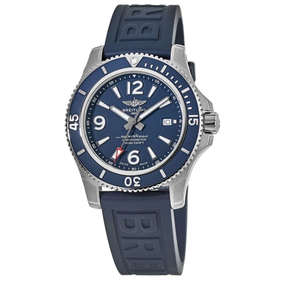 Breitling Superocean 44mm Automatic Blue Dial Blue Rubber Strap Watch for Men - A17367D81C1S2 Buy Now By Breitling