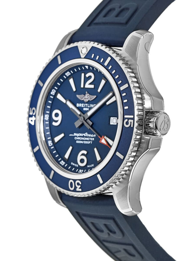 Breitling Superocean 44mm Automatic Blue Dial Blue Rubber Strap Watch for Men - A17367D81C1S2 Buy Now By Breitling