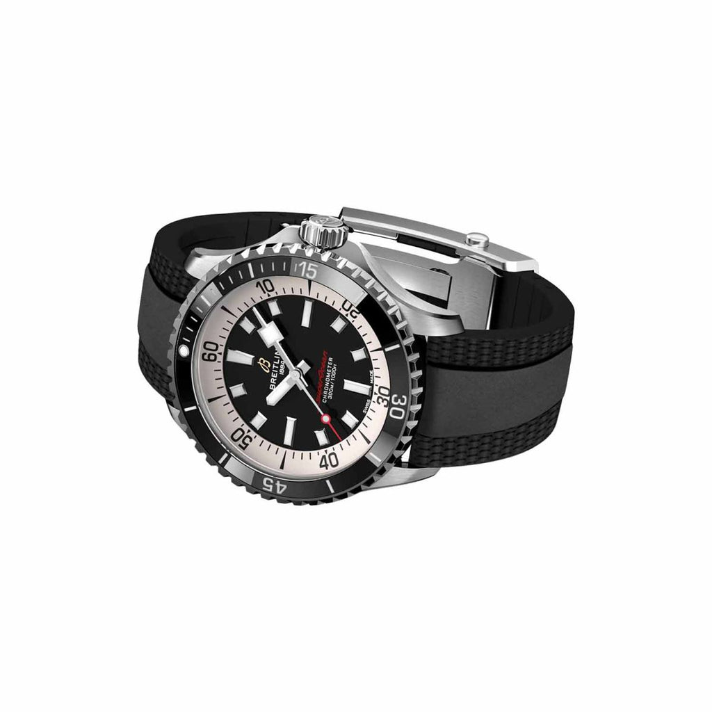 Breitling Superocean Automatic 42 Black Dial Black Rubber Strap Watch for Men - A17375211B1S1 Buy Now By Breitling
