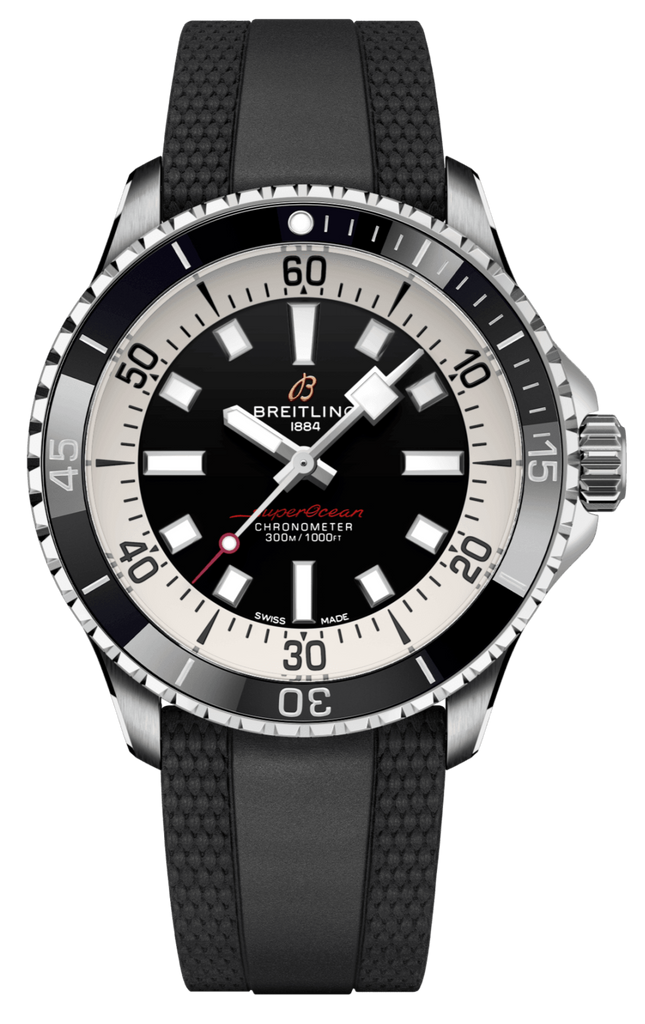 Breitling Superocean Automatic 42 Black Dial Black Rubber Strap Watch for Men - A17375211B1S1 Buy Now By Breitling