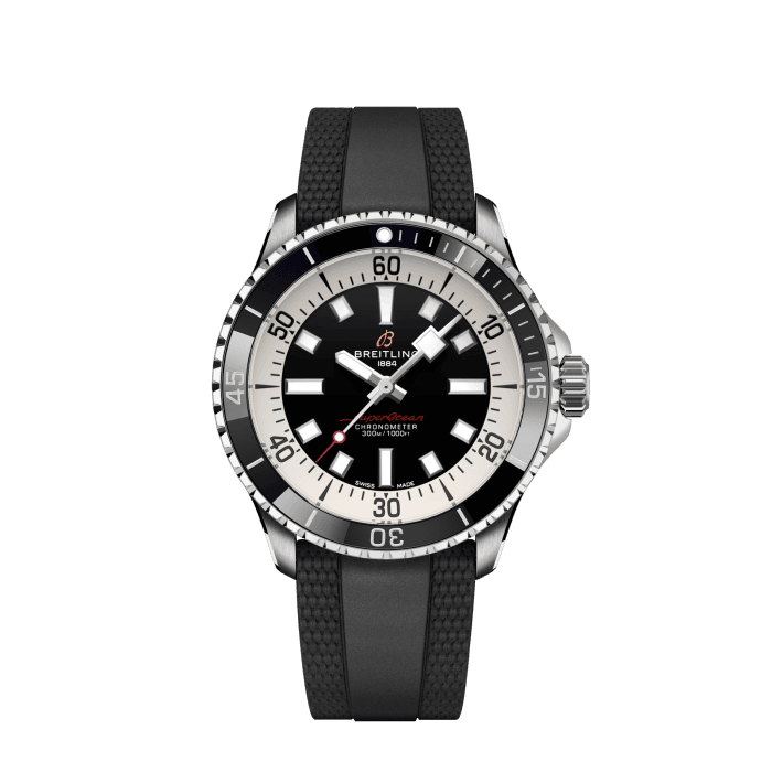 Breitling Superocean Automatic 42 Black Dial Black Rubber Strap Watch for Men - A17375211B1S1 Buy Now By Breitling