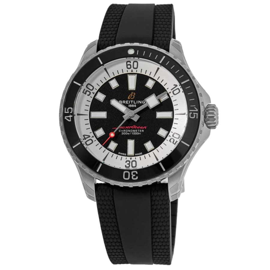 Breitling Superocean Automatic 42 Black Dial Black Rubber Strap Watch for Men - A17375211B1S1 Buy Now By Breitling