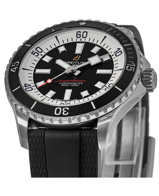 Breitling Superocean Automatic 42 Black Dial Black Rubber Strap Watch for Men - A17375211B1S1 Buy Now By Breitling