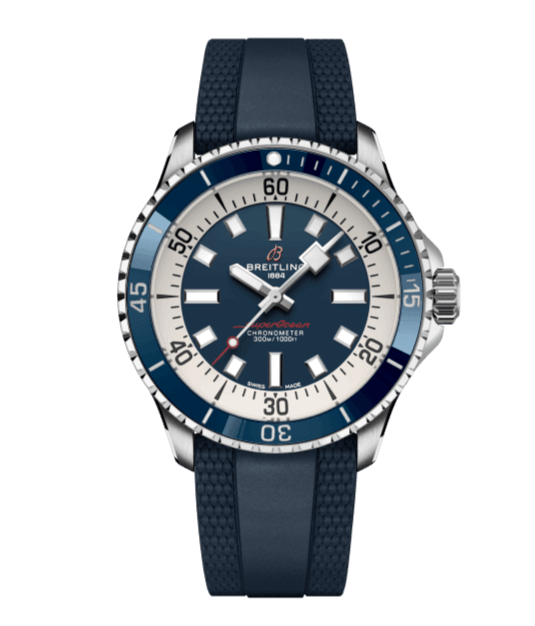 Breitling Superocean Automatic 42mm Blue Dial Blue Rubber Strap Watch for Men - A17375E71C1S1 Buy Now By Breitling