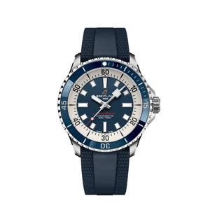 Breitling Superocean Automatic 44 Blue Dial Blue Rubber Strap Watch for Men - A17376211C1S1 Buy Now By Breitling