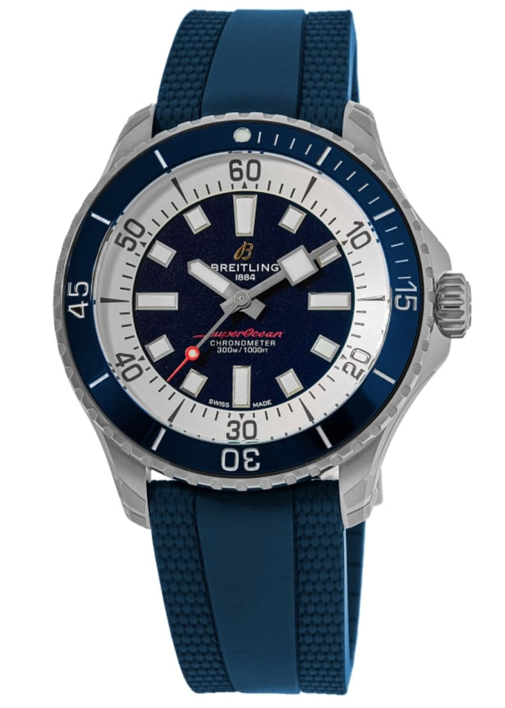 Breitling Superocean Automatic 42mm Blue Dial Blue Rubber Strap Watch for Men - A17375E71C1S1 Buy Now By Breitling