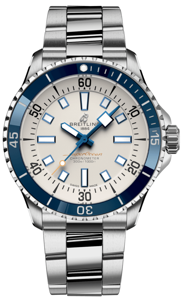 Breitling Superocean Automatic 42 White Dial Green Silver Steel Strap Watch for Men - A17375E71G1A1 Buy Now By Breitling