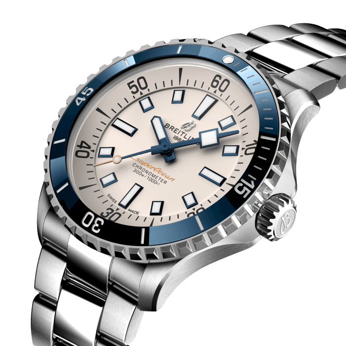 Breitling Superocean Automatic 42 White Dial Green Silver Steel Strap Watch for Men - A17375E71G1A1 Buy Now By Breitling