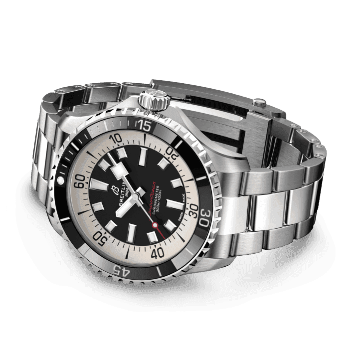 Breitling Superocean Automatic 44mm Black Dial Silver Steel Strap Watch for for Men - A17376211B1A1 Buy Now By Breitling