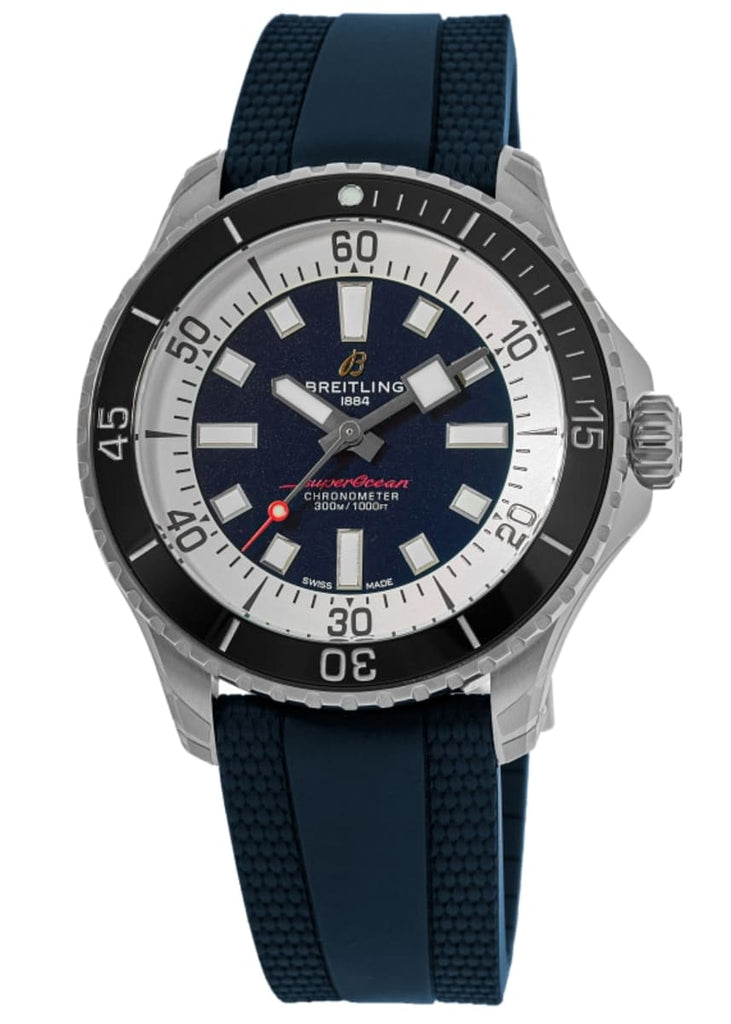 Breitling Superocean Automatic 44 Blue Dial Blue Rubber Strap Watch for Men - A17376211C1S1 Buy Now By Breitling