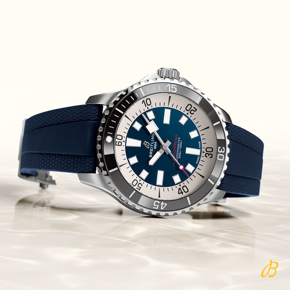 Breitling Superocean Automatic 42mm Blue Dial Blue Rubber Strap Watch for Men - A17375E71C1S1 Buy Now By Breitling