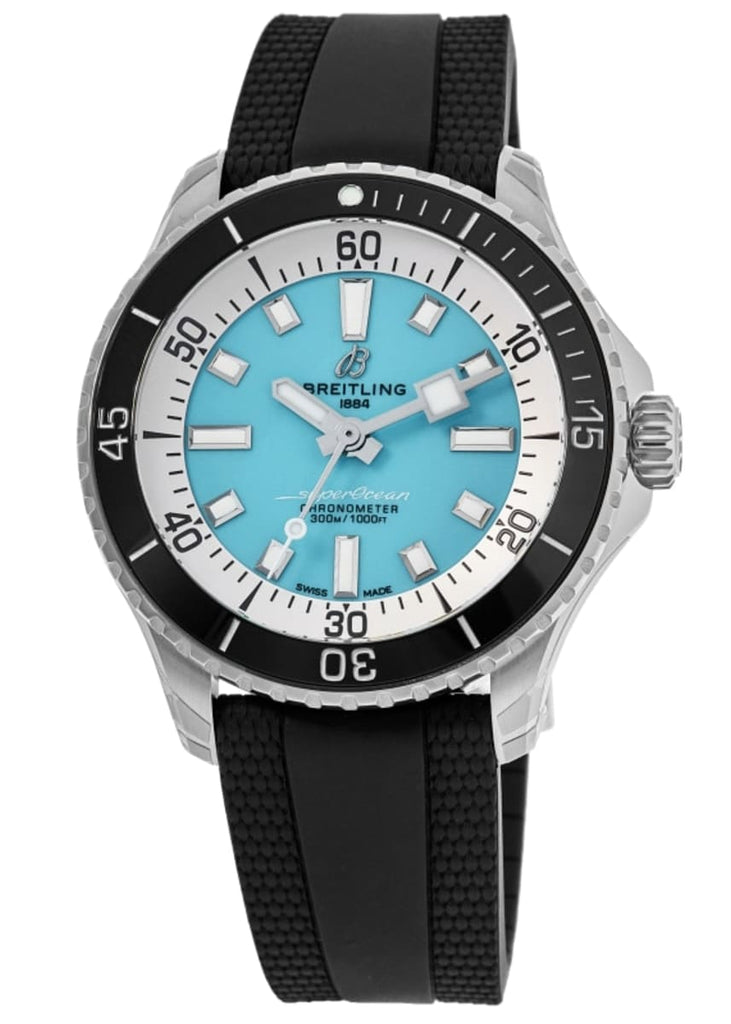 Breitling Superocean Automatic 44 Turquoise Dial Black Rubber Strap Watch for Men - A17376211L2S1 Buy Now By Breitling