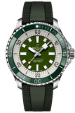 Breitling Superocean Automatic 44 Green Dial Green Rubber Strap Watch for Men - A17376A31L1S1 Buy Now By Breitling