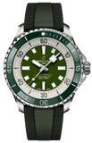 Breitling Superocean Automatic 44 Green Dial Green Rubber Strap Watch for Men - A17376A31L1S1 Buy Now By Breitling
