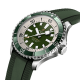 Breitling Superocean Automatic 44 Green Dial Green Rubber Strap Watch for Men - A17376A31L1S1 Buy Now By Breitling