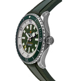 Breitling Superocean Automatic 44 Green Dial Green Rubber Strap Watch for Men - A17376A31L1S1 Buy Now By Breitling