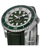 Breitling Superocean Automatic 44 Green Dial Green Rubber Strap Watch for Men - A17376A31L1S1 Buy Now By Breitling