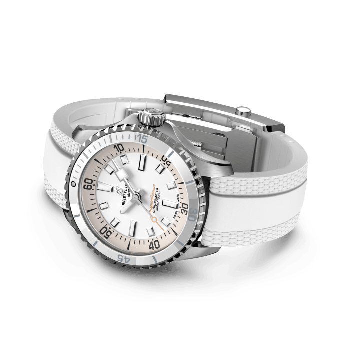 Breitling Superocean Automatic 36 White Dial White Rubber Strap Watch for Men - A17377211A1S1 Buy Now By Breitling