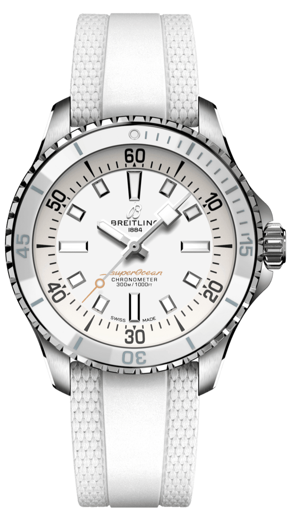 Breitling Superocean Automatic 36 White Dial White Rubber Strap Watch for Men - A17377211A1S1 Buy Now By Breitling