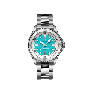 Breitling Superocean Automatic 36 Turquoise Dial Silver Steel Strap Watch for Men - A17377211C1A1 Buy Now By Breitling
