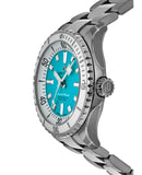 Breitling Superocean Automatic 36 Turquoise Dial Silver Steel Strap Watch for Men - A17377211C1A1 Buy Now By Breitling