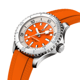 Breitling Superocean Automatic 36 Orange Dial Orange Rubber Strap Watch for Men - A17377211O1S1 Buy Now By Breitling