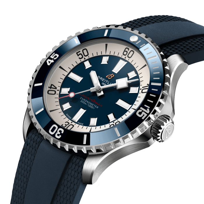 Breitling Superocean Automatic 46 Blue Dial Blue Rubber Strap Watch for Men - A17378E71C1S1 Buy Now By Breitling