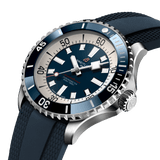 Breitling Superocean Automatic 46 Blue Dial Blue Rubber Strap Watch for Men - A17378E71C1S1 Buy Now By Breitling