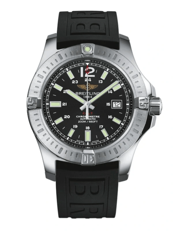 Breitling Colt Automatic 44mm Black Dial Rubber Strap Mens Watch - A1738811/BD44/152S Buy Now By Breitling