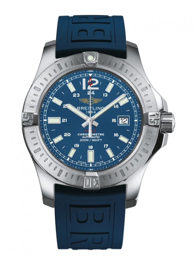 Breitling Colt Automatic 44mm Blue Dial Rubber Strap Mens Watch - A1738811-C906-157S Buy Now By Breitling