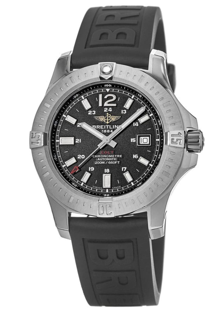 Breitling Colt Automatic 44mm Black Dial Rubber Strap Mens Watch - A1738811/BD44/152S Buy Now By Breitling
