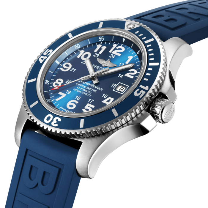 Breitling Superocean 44mm Automatic Blue Dial Blue Rubber Strap Watch for Men - A17367D81C1S2 Buy Now By Breitling