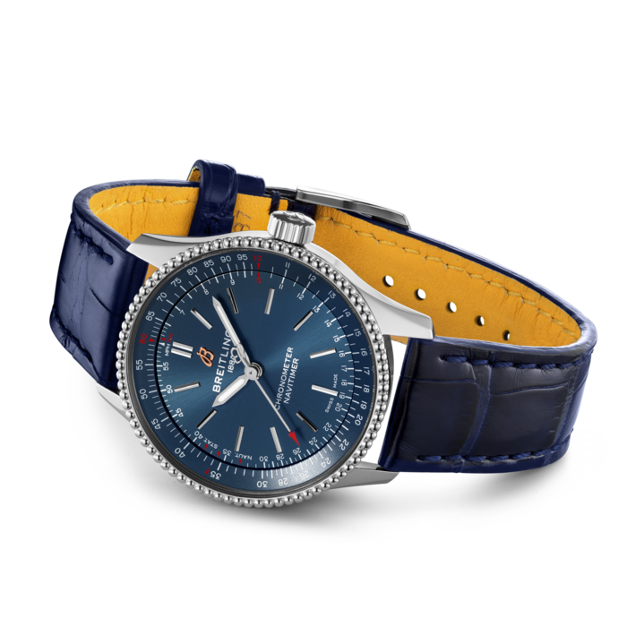 Breitling Navitimer Automatic 35 Blue Dial Blue Leather Strap Watch for Men - A17395161C1P1 Buy Now By Breitling