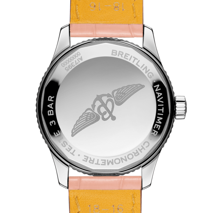 Breitling Navitimer Automatic 35 Mother of Pearl Dial Pink Leather Strap Watch for Women - A17395211A1P3 Buy Now By Breitling