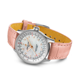 Breitling Navitimer Automatic 35 Mother of Pearl Dial Pink Leather Strap Watch for Women - A17395211A1P3 Buy Now By Breitling