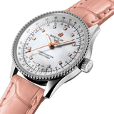 Breitling Navitimer Automatic 35 Mother of Pearl Dial Pink Leather Strap Watch for Women - A17395211A1P3 Buy Now By Breitling