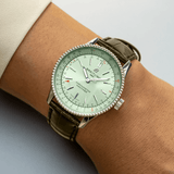 Breitling Navitimer Automatic 35 Green Dial Green Leather Strap Watch for Women - A17395361L1P1 Buy Now By Breitling