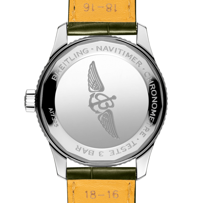 Breitling Navitimer Automatic 35 Green Dial Green Leather Strap Watch for Women - A17395361L1P1 Buy Now By Breitling