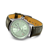Breitling Navitimer Automatic 35 Green Dial Green Leather Strap Watch for Women - A17395361L1P1 Buy Now By Breitling