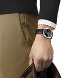 Tissot Gentlemen Black Dial Brown Leather Strap Watch for Men - T127.410.16.051.01 Buy Now By Tissot