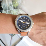 Fossil Bowman Chronograph Blue Dial Brown Leather Strap Watch for Men - FS5602 Buy Now By Fossil