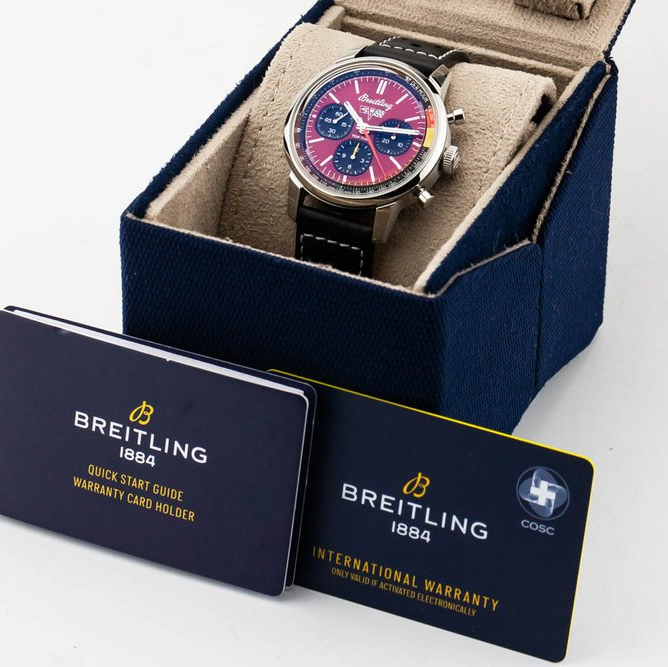 Breitling Top Time B01 Chevrolet Corvette Red Dial Black Leather Strap Watch for Men - AB01761A1K1X1 Buy Now By Breitling
