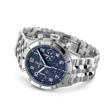 Breitling Avi Chronograph 42 Tribute to Vought F4U Corsair Blue Dial Silver Steel Strap Watch for Men - A233801A1C1A1 Buy Now By Breitling