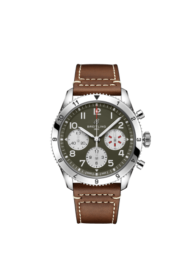 Breitling Avi Chronograph 42 Mosquito Black Dial Brown Leather Strap Watch for Men - Y233801A1B1X1 Buy Now By Breitling