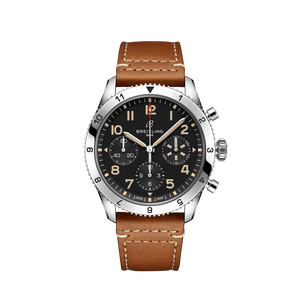 Breitling Avi Chronograph 42 P-51 Mustang Black Dial Brown Leather Strap Watch for Men - A233803A1B1X1 Buy Now By Breitling