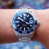 Tag Heuer Aquaracer Calibre 5 Blue Dial Silver Steel Strap Watch for Men - WAY211C.BA0928 Buy Now By Tag Heuer