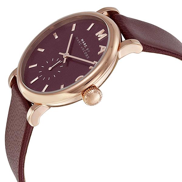Marc Jacobs Baker Maroon Dial Maroon Leather Strap Watch for Women - MBM1271 Buy Now By Marc Jacobs