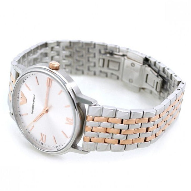 Emporio Armani Kappa Quartz Silver Dial Two Tone Mesh Bracelet Watch For Men - AR11093 Buy Now By Emporio Armani