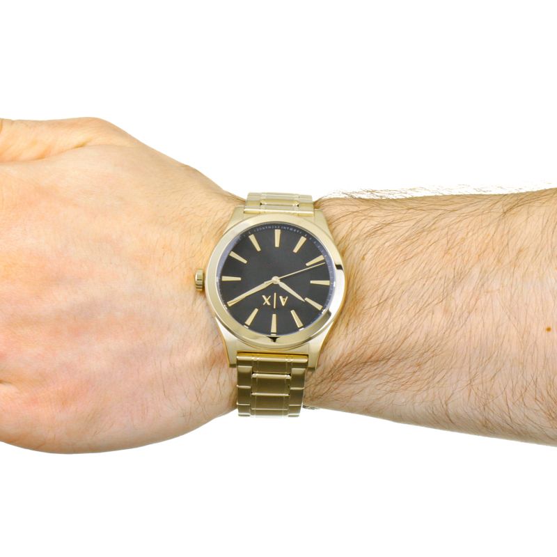 Armani Exchange Nico Analog Black Dial Gold Steel Strap Watch For Men - AX2328 Buy Now By Armani Exchange